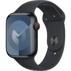 Apple Watch Series 9 Cellular Aluminium 45mm Αδιάβροχο με eSIM και Παλμογράφο (Midnight με Midnight Sport Band (M/L))