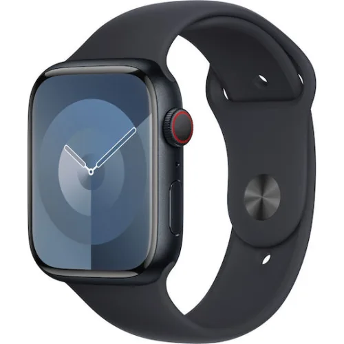 Apple Watch Series 9 Cellular Aluminium 45mm Αδιάβροχο με eSIM και Παλμογράφο (Midnight με Midnight Sport Band (M/L))