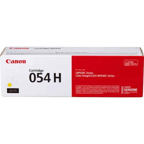 Canon 054H Γνήσιο Toner Laser Εκτυπωτή Κίτρινο High Capacity 2300 Σελίδων (3025C002)