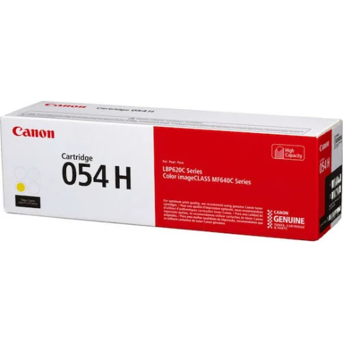 Canon 054H Γνήσιο Toner Laser Εκτυπωτή Κίτρινο High Capacity 2300 Σελίδων (3025C002)
