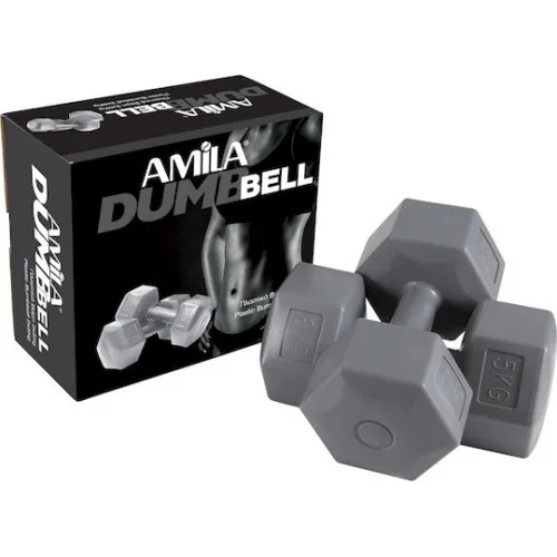 AMILA Σετ Βαράκια Εξάγωνα Βινυλίου 2 x 5kg