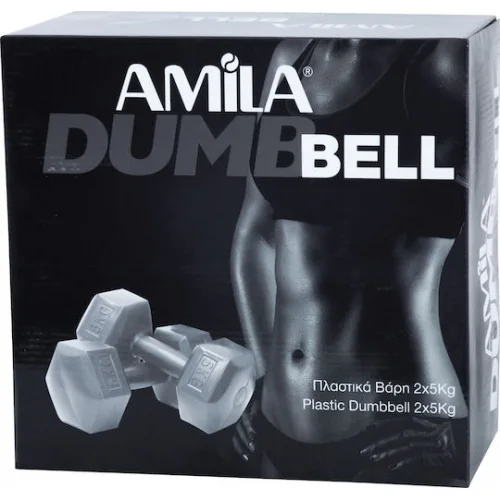 AMILA Σετ Βαράκια Εξάγωνα Βινυλίου 2 x 5kg