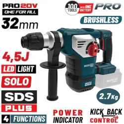Bormann BBP5335 Σκαπτικό Πιστολέτο Μπαταρίας Brushless 20V Solo με Υποδοχή SDS Plus