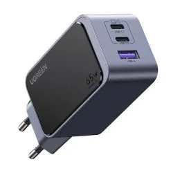 Ugreen Φορτιστής Χωρίς Καλώδιο GaN με Θύρα USB-A και 2 Θύρες USB-C 65W Power Delivery / Quick Charge 3.0 Γκρι (Nexode Air X553)