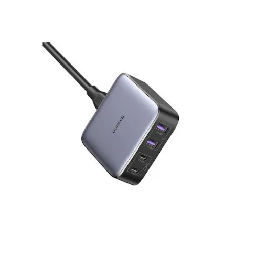 Ugreen Φορτιστής Χωρίς Καλώδιο με 2 Θύρες USB-A και 2 Θύρες USB-C 65W Power Delivery / Quick Charge 4.0 Μαύρος (Nexode GaN CD327)