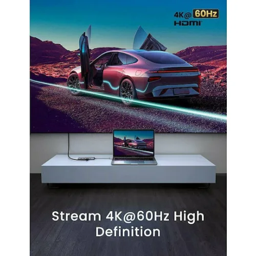 Ugreen CM511 USB-C Docking Station με HDMI 4K PD Ασημί