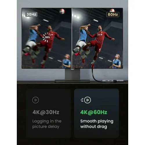 Ugreen CM511 USB-C Docking Station με HDMI 4K PD Ασημί