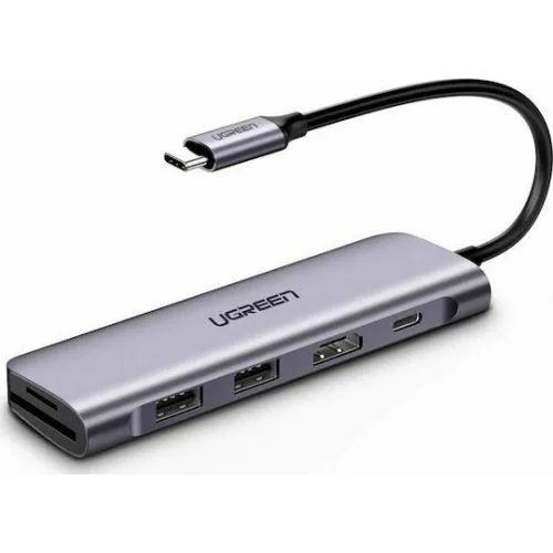Ugreen CM195 USB-C Docking Station με HDMI 4K PD Γκρι