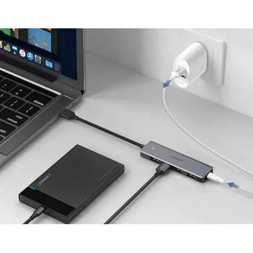 Ugreen CM195 USB-C Docking Station με HDMI 4K PD Γκρι