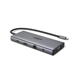 Ugreen CM639 USB-C Docking Station με HDMI 4K PD Ethernet και σύνδεση 2 Οθονών Γκρι