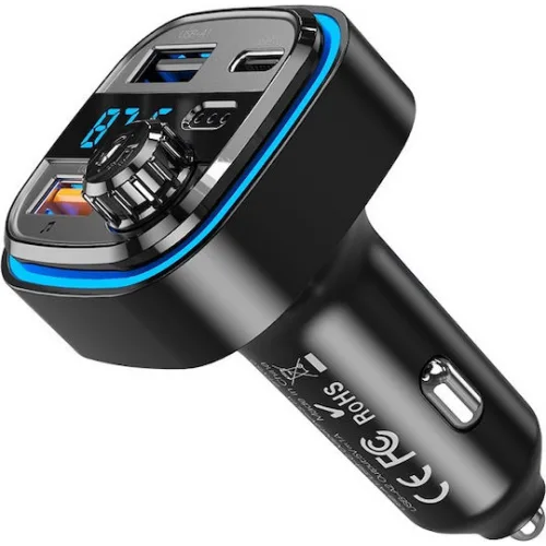 XO FM Transmitter Αυτοκινήτου BCC08 με Bluetooth / Type-C / USB