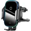 Baseus Light Electric Βάση Κινητού Αυτοκινήτου 4.7" - 6.5" με Ρυθμιζόμενα Άγκιστρα και Ασύρματη Φόρτιση Μαύρη