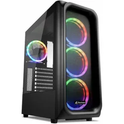 Sharkoon TK5M Gaming Midi Tower Κουτί Υπολογιστή με Πλαϊνό Παράθυρο και RGB Φωτισμό Μαύρο