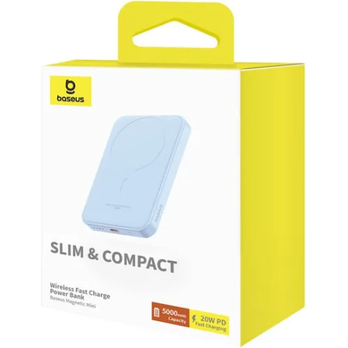Baseus Magnetic Mini MagSafe Power Bank 5000mAh 20W με Θύρα USB-C Μπλε