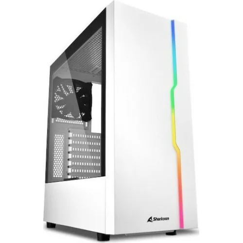 Sharkoon RGB Slider Midi Tower Κουτί Υπολογιστή με Πλαϊνό Παράθυρο Λευκό