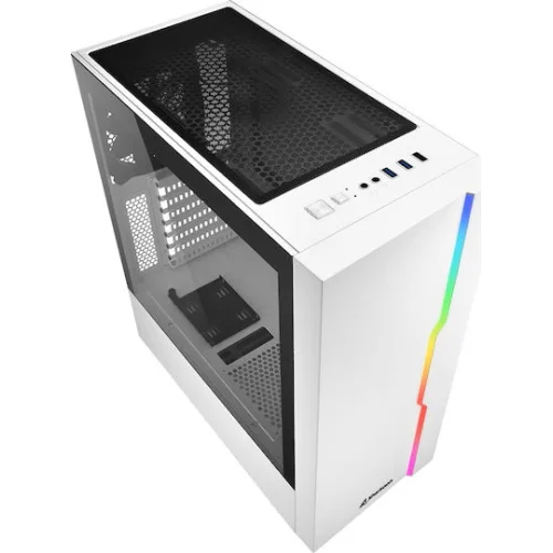 Sharkoon RGB Slider Midi Tower Κουτί Υπολογιστή με Πλαϊνό Παράθυρο Λευκό