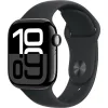 Apple Watch Series 10 Aluminium 42mm Αδιάβροχο με Παλμογράφο (Jet Black με Black Sport Band (M/L))