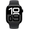 Apple Watch Series 10 Aluminium 42mm Αδιάβροχο με Παλμογράφο (Jet Black με Black Sport Band (M/L))