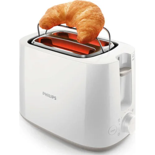 Philips Φρυγανιέρα 2 Θέσεων 830W Λευκή
