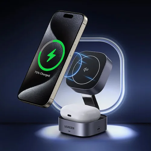 Ugreen Φορτιστής Magsafe με Θύρα USB-C Μαύρος (W702)