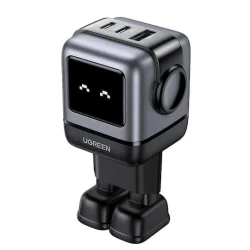 Ugreen Φορτιστής Χωρίς Καλώδιο GaN με Θύρα USB-A και 2 Θύρες USB-C 65W Power Delivery / Quick Charge 4.0 Γκρι (Robot)