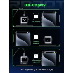 Ugreen Φορτιστής Χωρίς Καλώδιο GaN με Θύρα USB-A και 2 Θύρες USB-C 65W Power Delivery / Quick Charge 4.0 Γκρι (Robot)