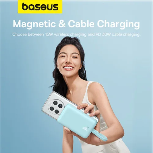 Baseus Magnetic Mini MagSafe Power Bank 10000mAh 30W με Θύρα USB-C Power Delivery Μπλε