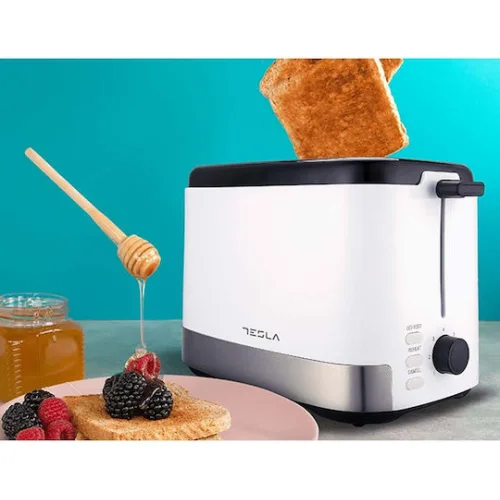 Tesla Φρυγανιέρα 2 Θέσεων 800W Λευκή