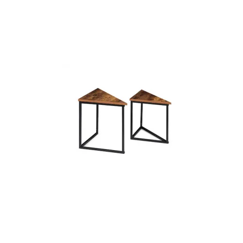 Τετράγωνο Σετ Ζιγκόν Elize Ξύλινο Καφέ 2τμχ Μ40xΠ40xΥ40εκ.
