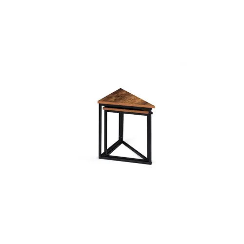 Τετράγωνο Σετ Ζιγκόν Elize Ξύλινο Καφέ 2τμχ Μ40xΠ40xΥ40εκ.