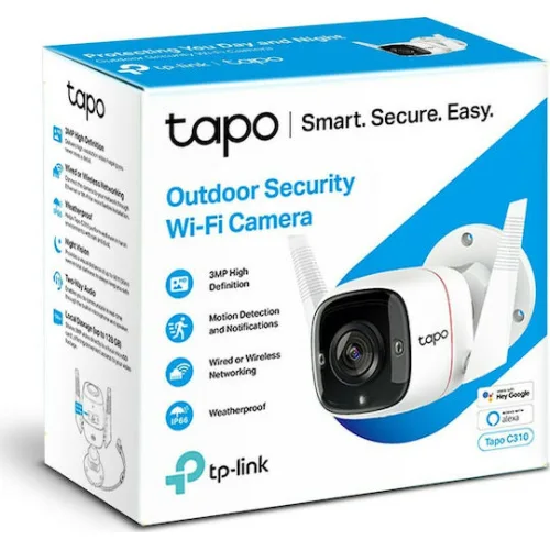 TP-LINK Tapo C310 v1 IP Κάμερα Παρακολούθησης Wi-Fi Full HD+ 3MP Αδιάβροχη με Αμφίδρομη Επικοινωνία και Φακό 4mm