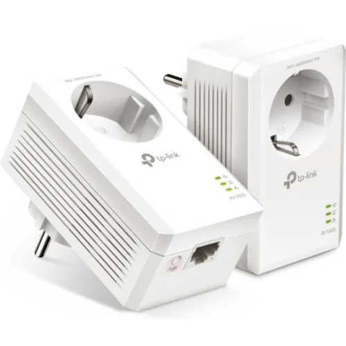 TP-LINK TL-PA7017P KIT v4 Powerline Διπλό για Ενσύρματη Σύνδεση με Passthrough Πρίζα και Θύρα Gigabit Ethernet