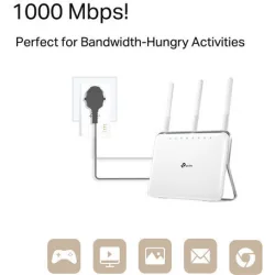 TP-LINK TL-PA7017P KIT v4 Powerline Διπλό για Ενσύρματη Σύνδεση με Passthrough Πρίζα και Θύρα Gigabit Ethernet