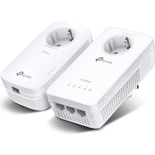 TP-LINK TL-WPA8631P KIT v4 Powerline Διπλό για Ασύρματη Σύνδεση Wi‑Fi 5 με Passthrough Πρίζα και 3 Θύρες Gigabit Ethernet