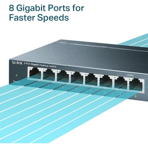 TP-LINK TL-SG108 v6 Unmanaged L2 Switch με 8 Θύρες Ethernet