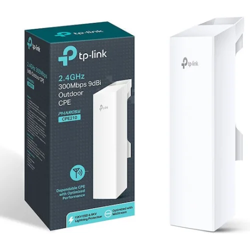TP-LINK CPE210 v3.20 Access Point Wi‑Fi 4 Single Band (2.4GHz) για Εξωτερική τοποθέτηση