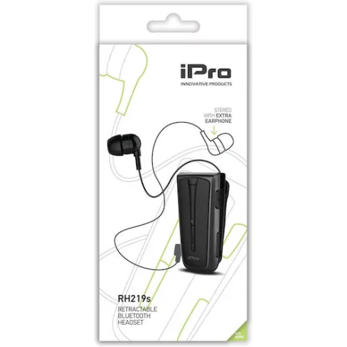 iPro RH219s In-ear Bluetooth Handsfree Ακουστικά Μαύρο/Γκρι