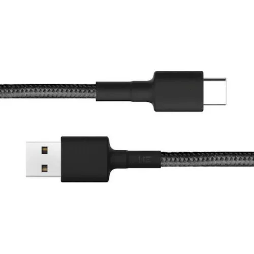 Xiaomi Cable Original Braided Usb Type C Braided USB 2.0 Cable USB-C male - USB-A 18W Μαύρο 1m SJV4109GL