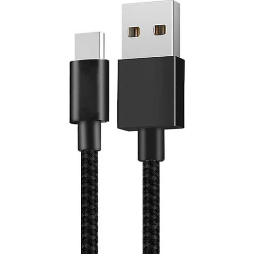 Xiaomi Cable Original Braided Usb Type C Braided USB 2.0 Cable USB-C male - USB-A 18W Μαύρο 1m SJV4109GL