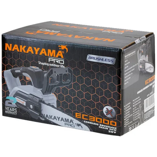 Nakayama EC 3000 Κλαδευτικό Αλυσοπρίονο Μπαταρίας Solo Brushless 20V 1.9kg με Λάμα 20cm