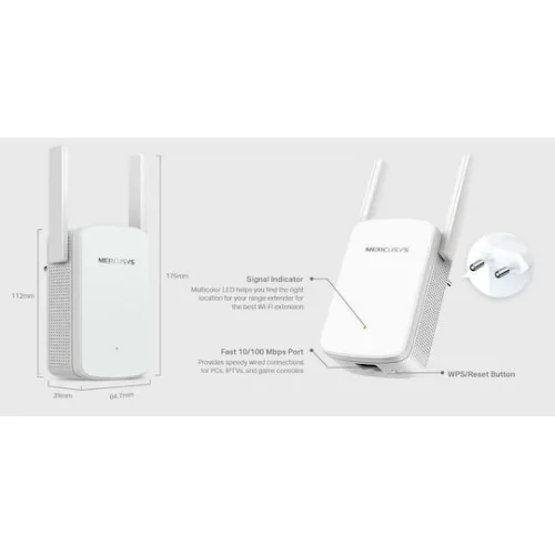 Mercusys ME30 v1 WiFi Extender Dual Band (2.4 & 5GHz) 1200Mbps