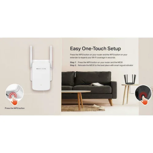 Mercusys ME30 v1 WiFi Extender Dual Band (2.4 & 5GHz) 1200Mbps