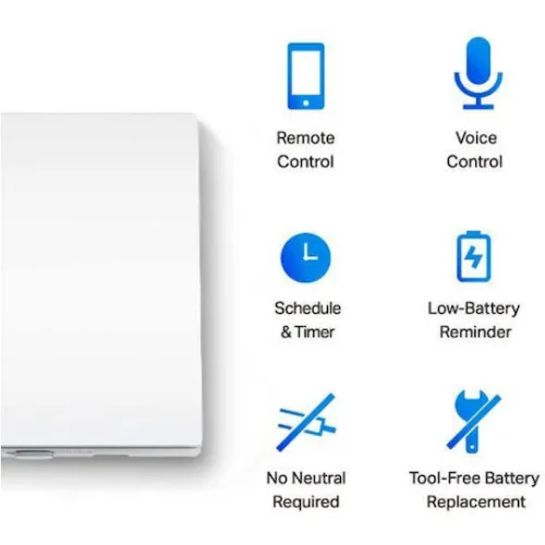 TP-LINK Tapo S210 v1 Χωνευτός Διακόπτης Τοίχου Φωτισμού Μονός χωρίς Πλαίσιο Λευκός