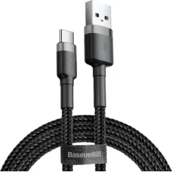 Baseus Cafule Braided USB 2.0 Cable USB-C male - USB-A Μαύρο 2m (CATKLF-CG1)