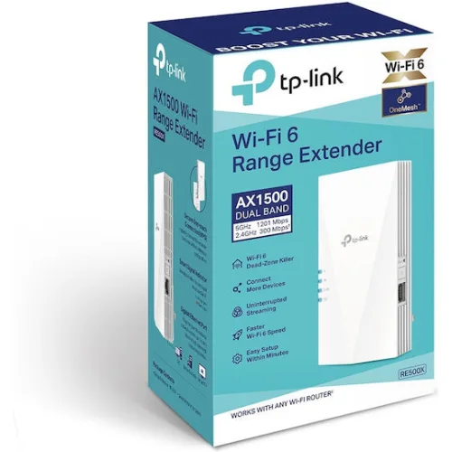 TP-LINK RE500X v1 Mesh WiFi Extender Dual Band (2.4 & 5GHz) 1500Mbps