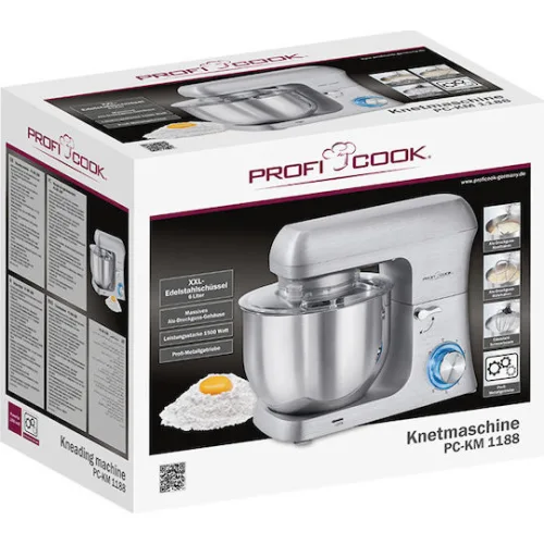 Profi Cook PC KM 1188 Κουζινομηχανή 1500W με Ανοξείδωτο Κάδο 6.2lt