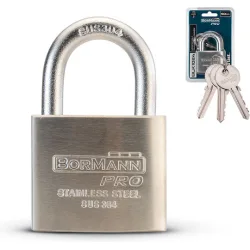 Bormann Ατσάλινο Λουκέτο Πέταλο με Κλειδί 50mm Μαύρο