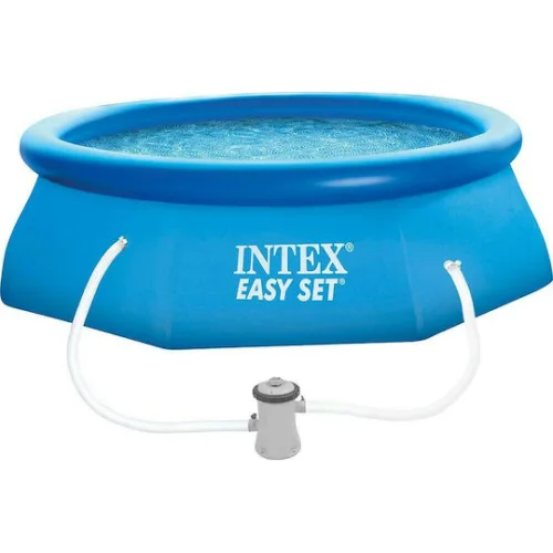 Intex Easy Set Στρογγυλή Πισίνα PVC Φουσκωτή 396x84εκ. Γαλάζια