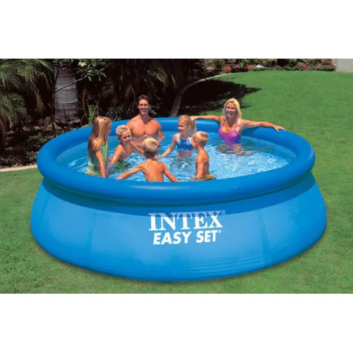 Intex Easy Set Στρογγυλή Πισίνα PVC Φουσκωτή 396x84εκ. Γαλάζια