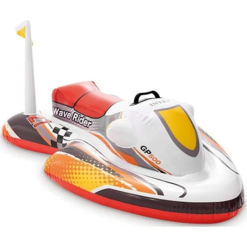 Intex Wave Rider Παιδικό Φουσκωτό Ride On Θαλάσσης Jet Ski με Χειρολαβές Κόκκινο 117εκ.